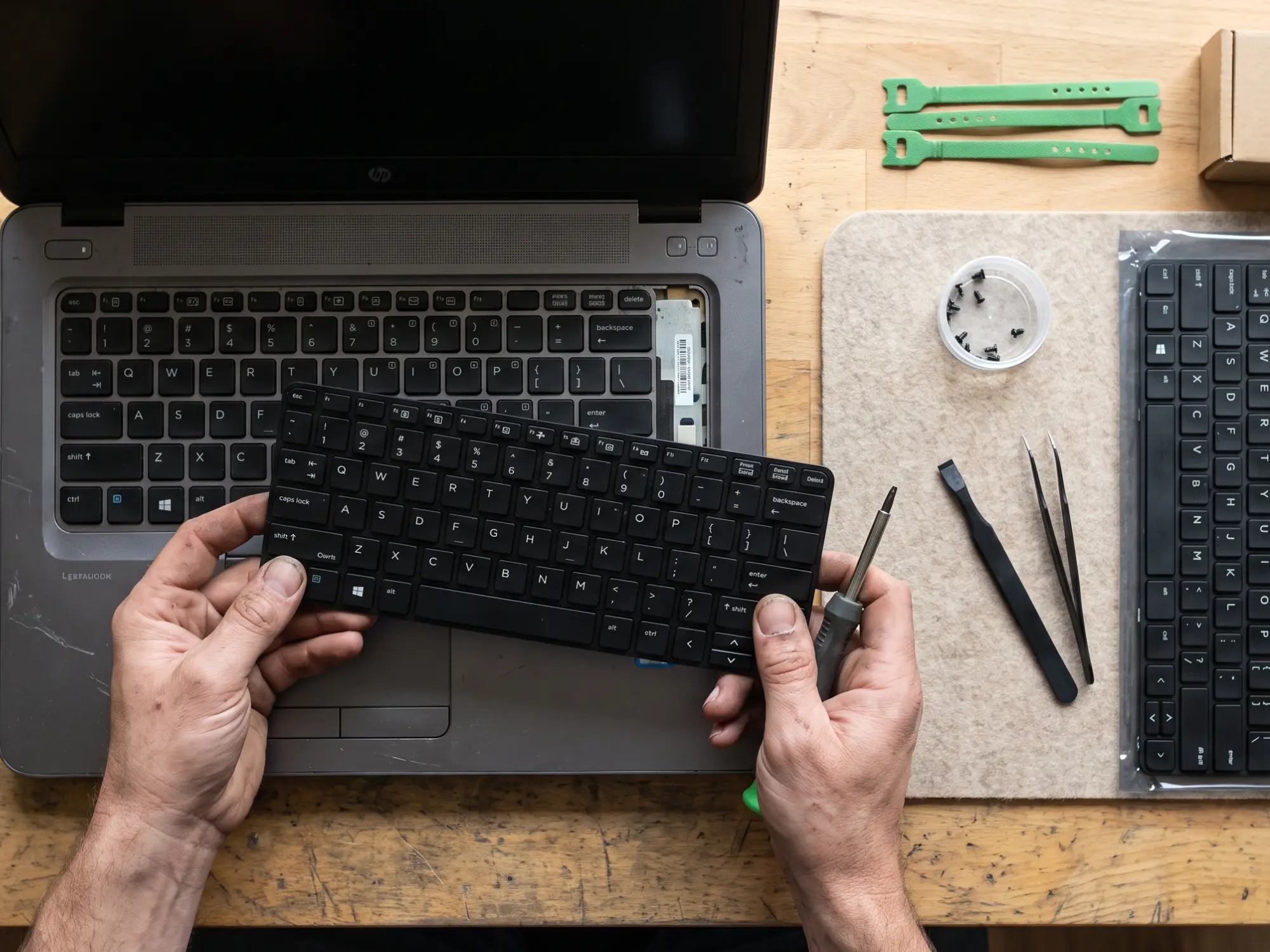 Laptop keyboard replacement at the repair bench